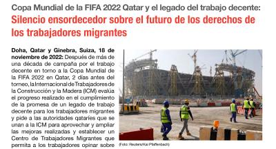 Declaración de la ICM frente a la Copa Mundial FIFA Qatar 2022