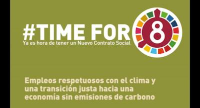Gerardo Martínez, Secretario de Relaciones Internacionales de CGT RA, apoya la campaña #TimeFor8 por un Nuevo Contrato Social basado en el Trabajo Decente.