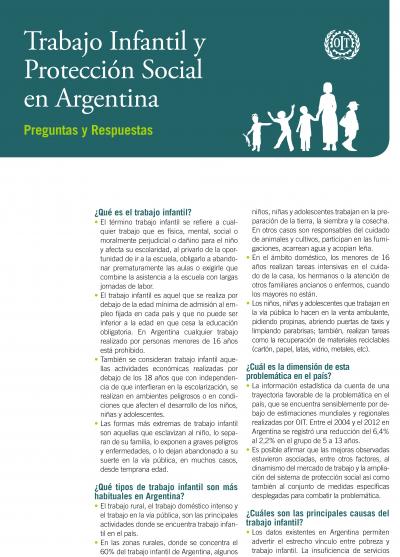 Trabajo Infantil y Protección Social en Argentina Preguntas y Respuestas