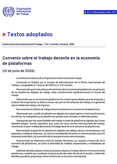 Convenio sobre el trabajo decente en la econom&iacute;a de plataformas