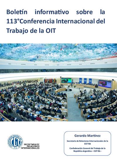 Boletín informativo sobre la 113° - Conferencia Internacional del Trabajo de la OIT