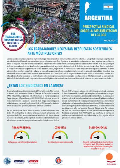 PERSPECTIVA SINDICAL SOBRE LA IMPLEMENTACIÓN DE LOS ODS - LOS TRABAJADORES PIDEN UN NUEVO CONTRATO SOCIAL