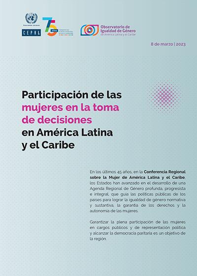 Participación de las mujeres en la toma de decisiones en América Latina y el Caribe